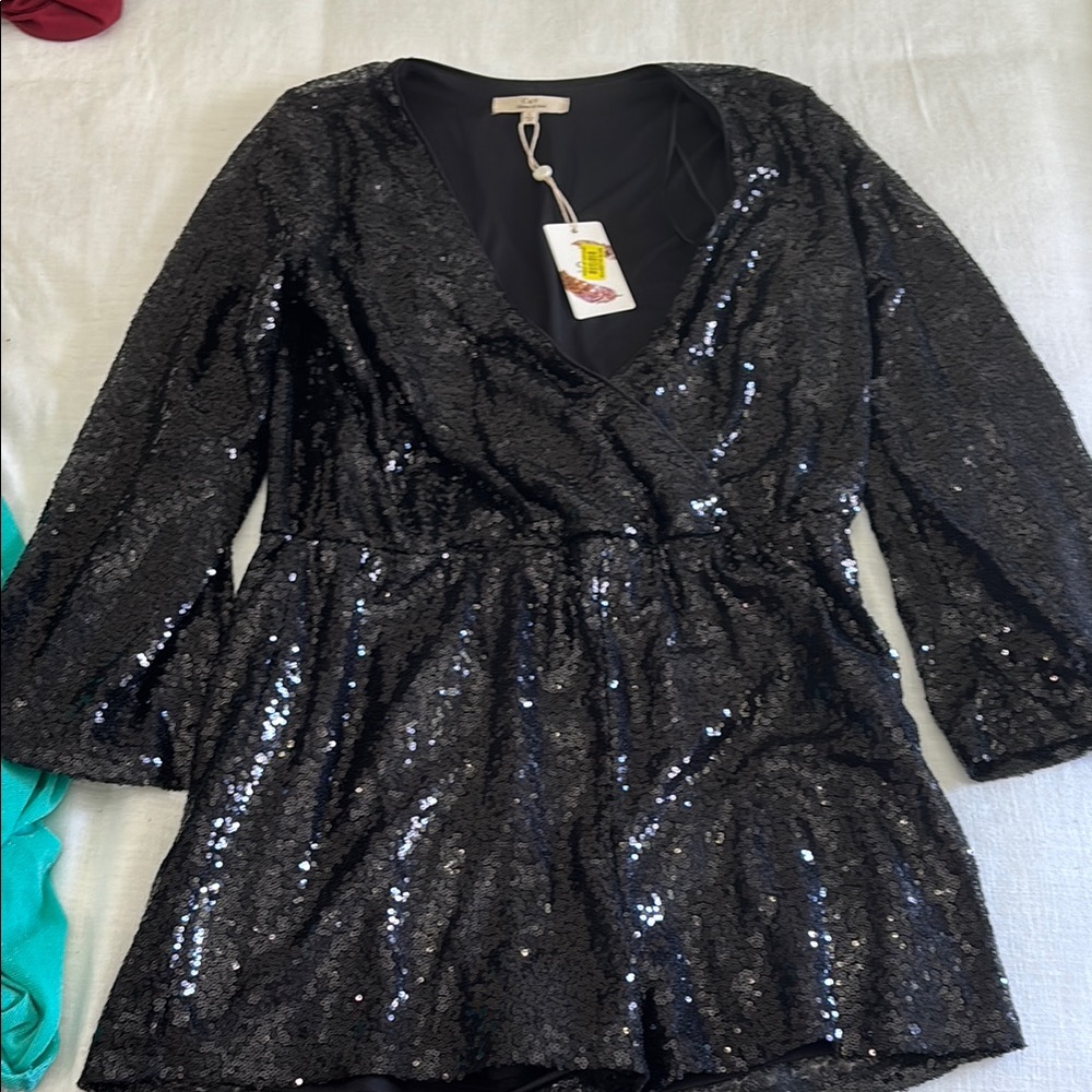 Black Sequin romper